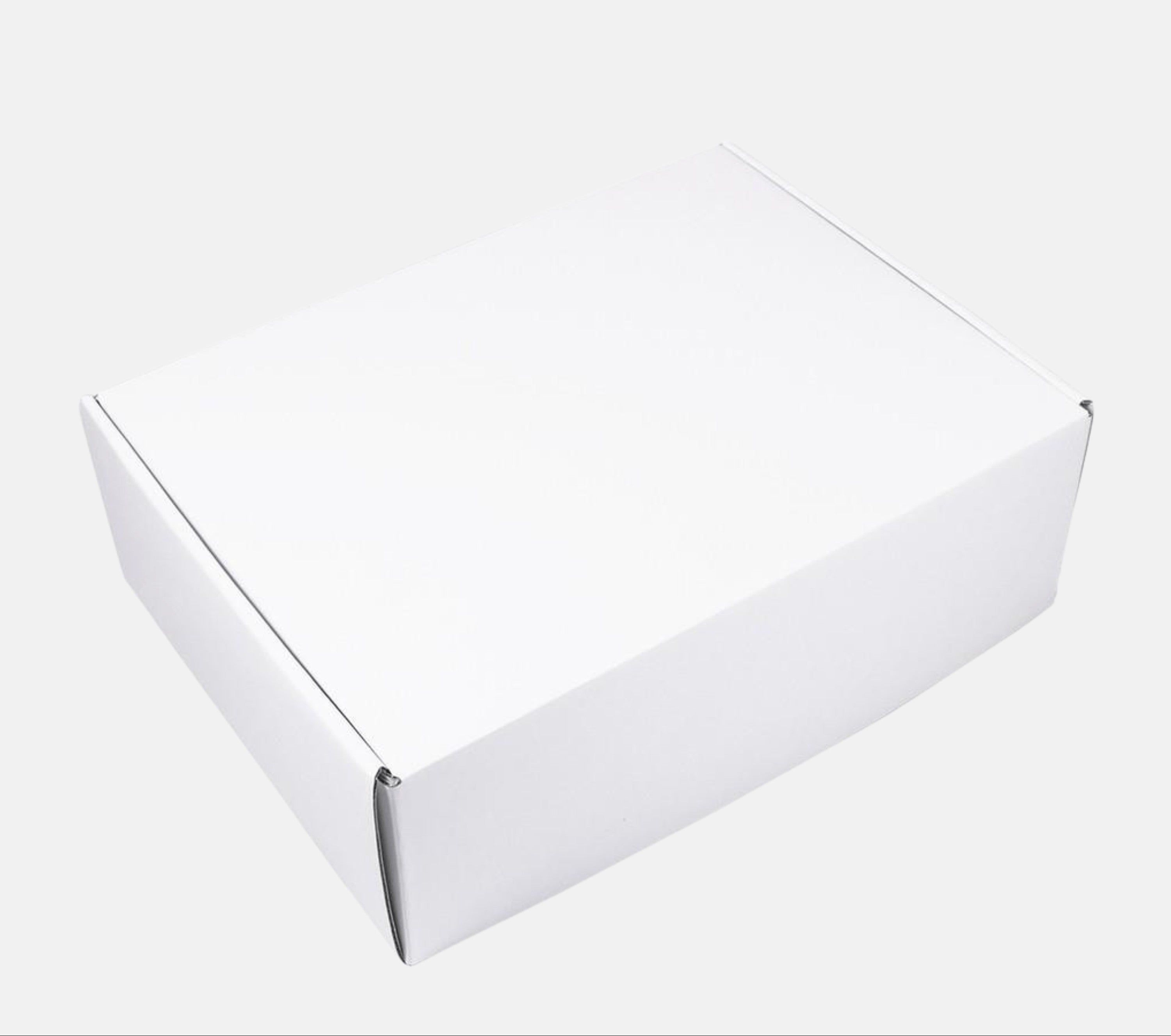 BirdieBox large white corrugated box, 11" x 8" x 3.5", customizable with logo or full lid prints.