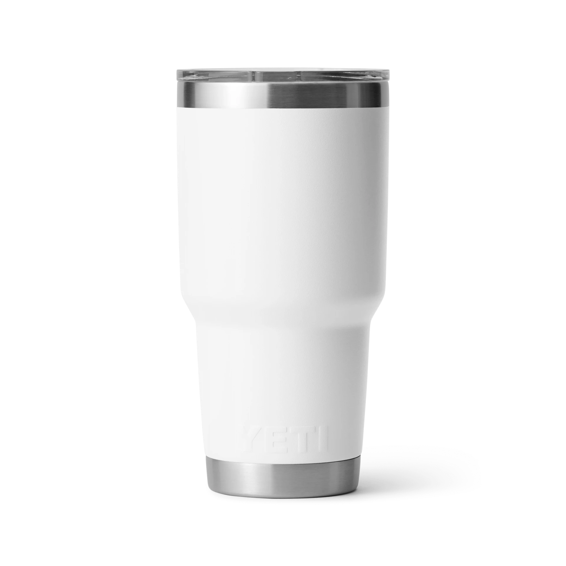 BirdieBox YETI Rambler 30 oz white tumbler with MagSlider lid, made of stainless steel, double-wall vacuum insulated.