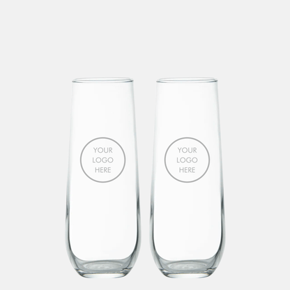 Old Tymes Set of 2 Stemless Flute Glasses - Shop BirdieBox