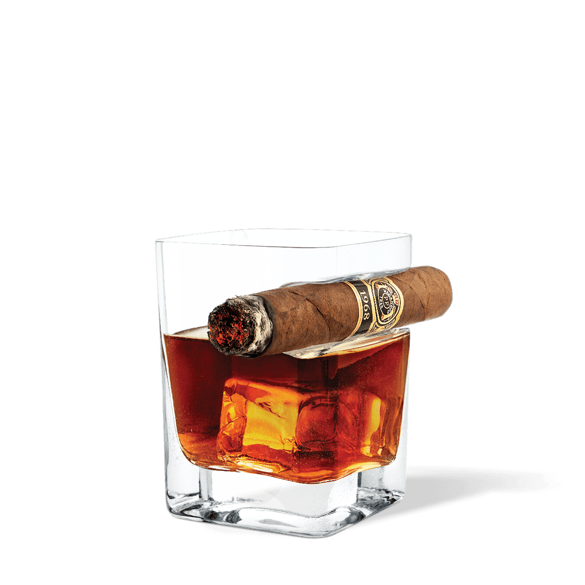 Corkcicle Cigar Glass — whiskey glass with built-in cigar rest