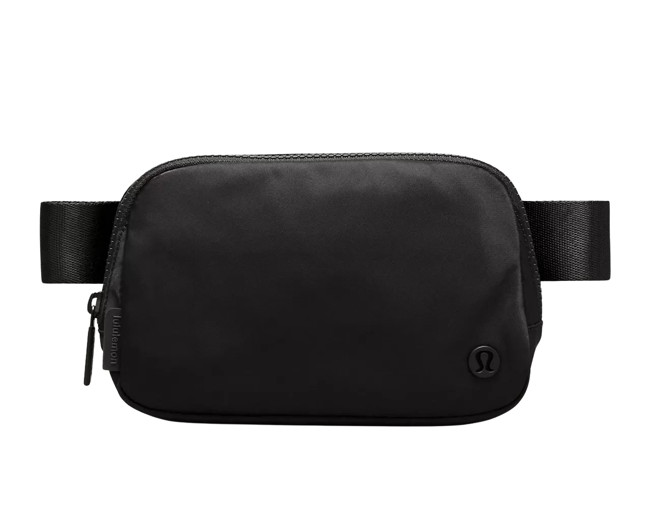 BirdieBox black nylon Lululemon Everywhere Belt Bag with adjustable strap and zipper closure.