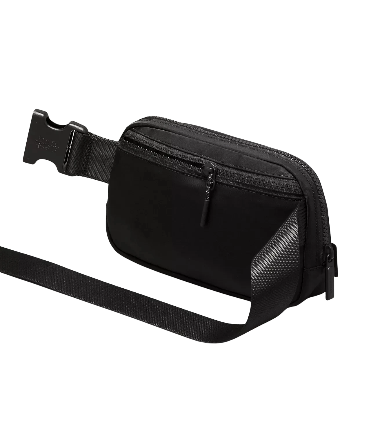 BirdieBox black nylon Everywhere belt bag with adjustable strap and buckle closure, perfect for travel.