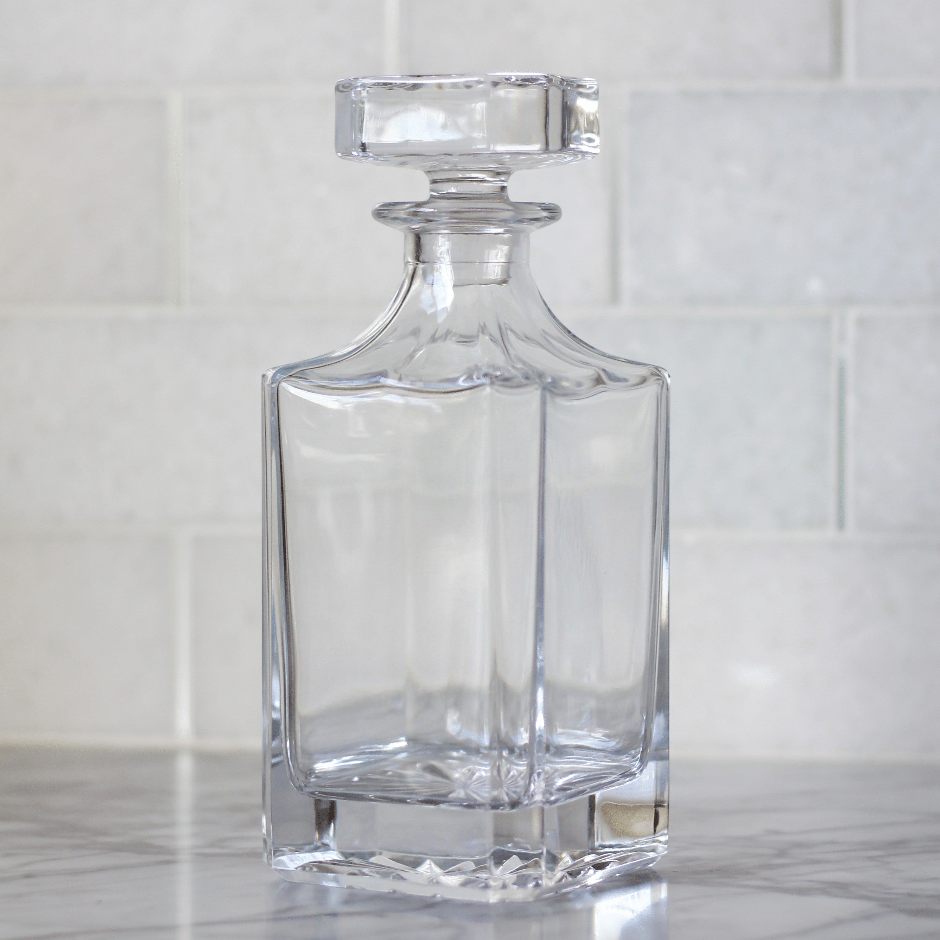 BirdieBox Old Tymes Crystal Decanter, clear glass, 750ml capacity, ideal for whiskey, bourbon, or scotch.