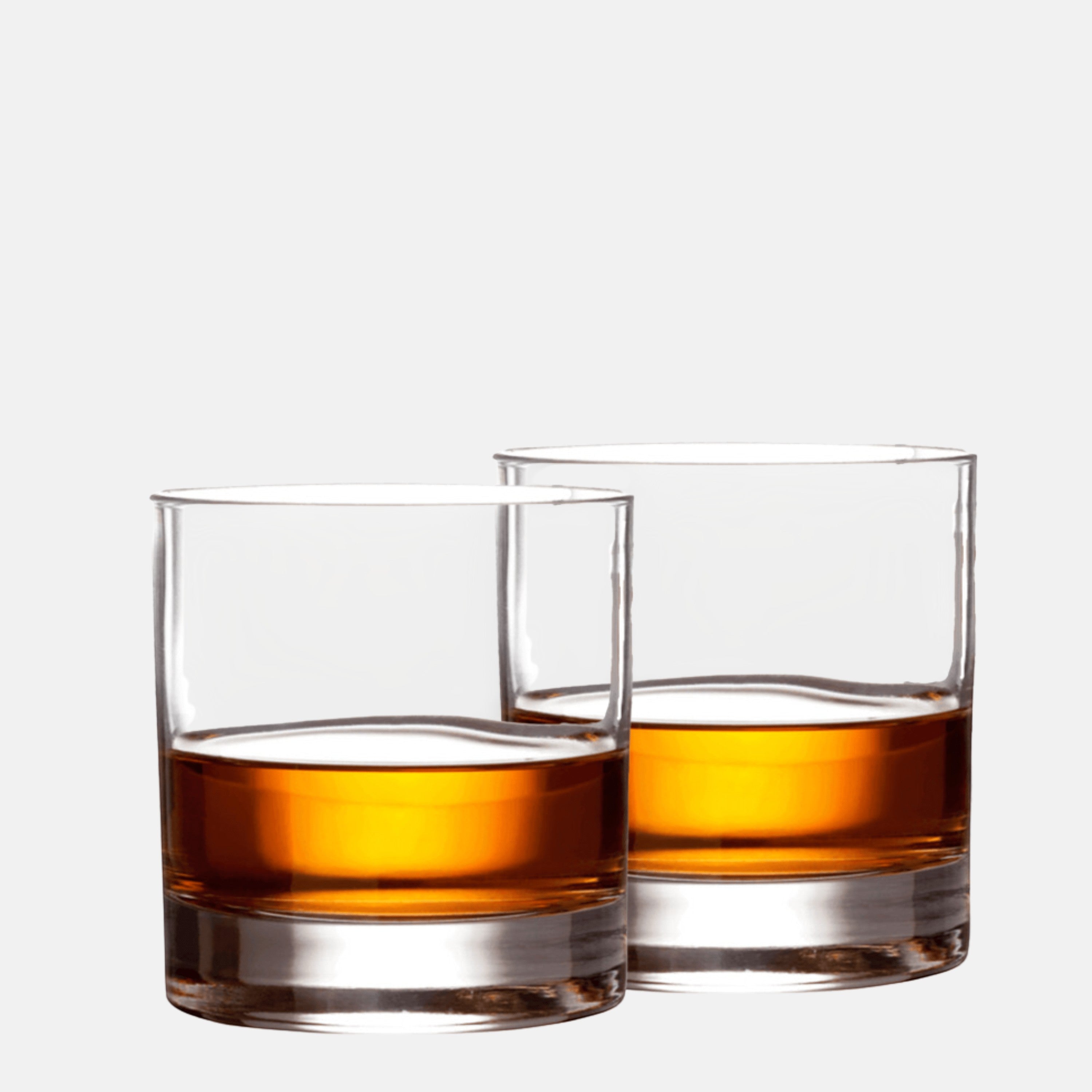 BirdieBox Old Tymes crystal rocks glasses with heavy bases, perfect for whiskey or scotch.