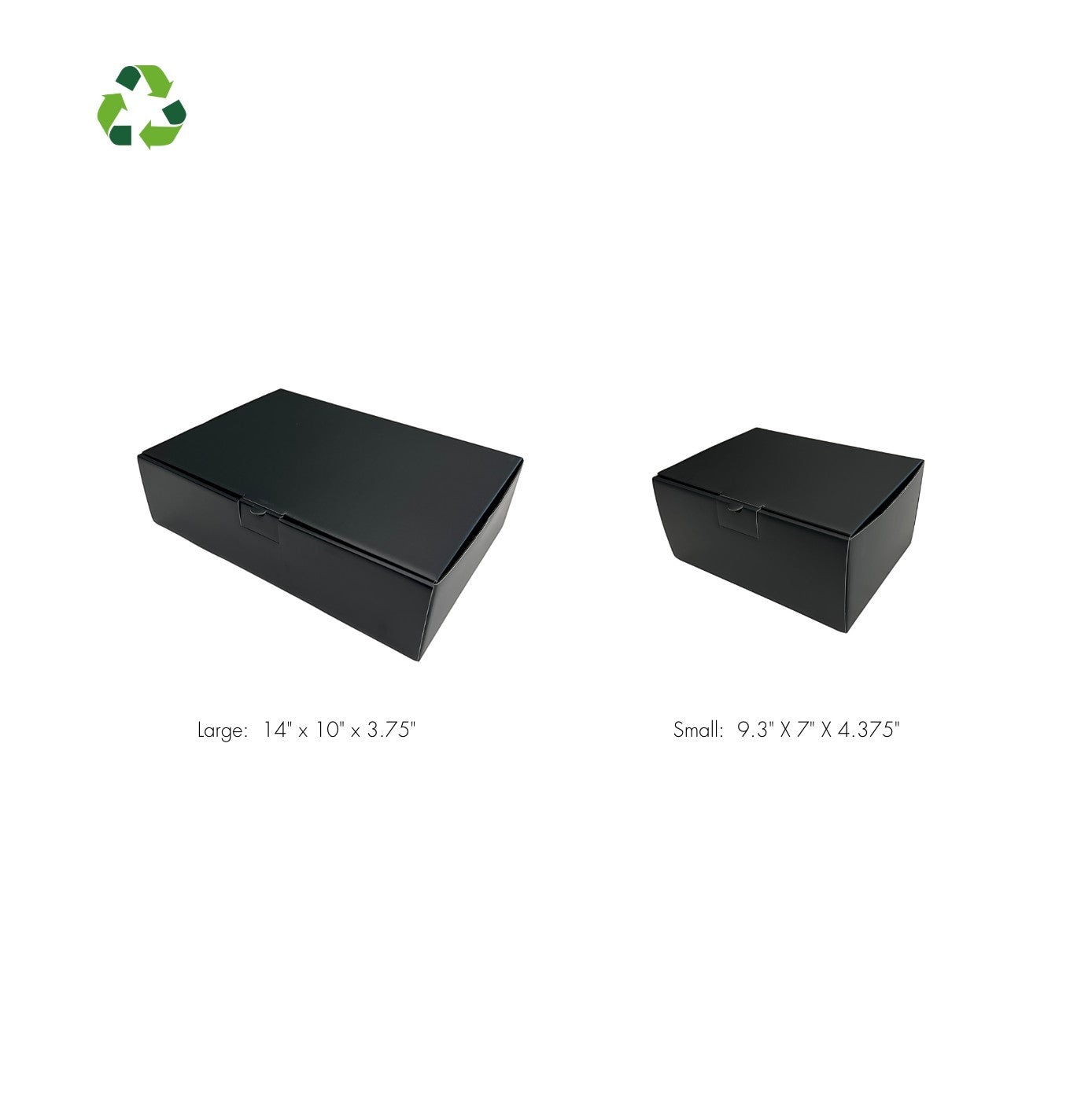 BirdieBox large black corrugated box, 14" x 10" x 3.75", with customizable logo and name printing options.