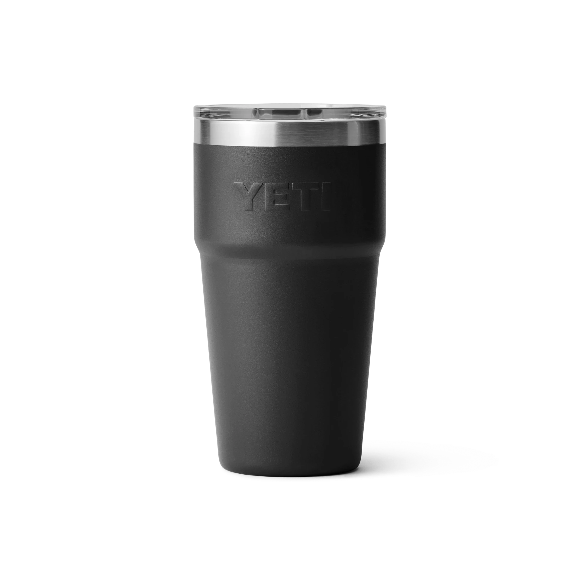 BirdieBox YETI Rambler 20 oz black stackable tumbler with MagSlider lid, cup holder compatible and splash resistant.