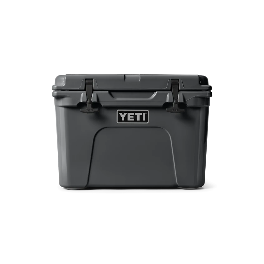 BirdieBox YETI Tundra 35 hard cooler in charcoal grey, designed for outdoor adventures and fits on ATVs.