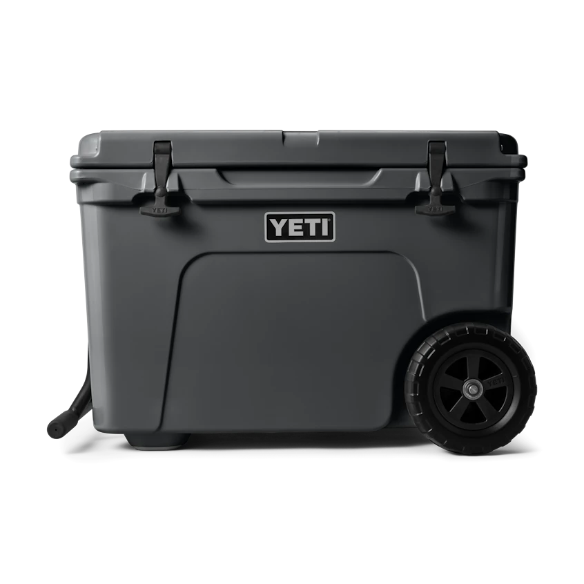 BirdieBox YETI Tundra Haul Wheeled Cooler in charcoal grey, perfect for tailgating and picnics.